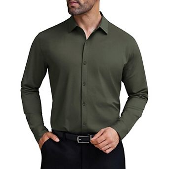 COOFANDY Muscle Fit Dress Shirt for Men Long Sleeve Wrinkle Free Business Casual Shirt