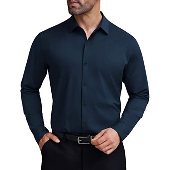 COOFANDY Muscle Fit Dress Shirt for Men Long Sleeve Wrinkle Free Business Casual Shirt