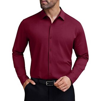 COOFANDY Men Long Sleeve Dress Shirt Wrinkle Free Button Up Shirts Business Formal Shirts