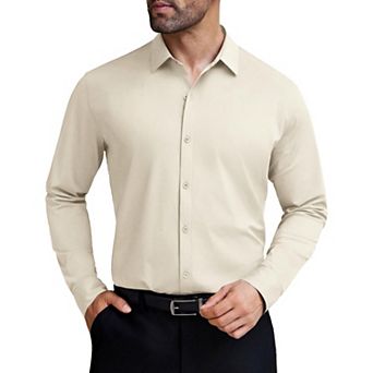 COOFANDY Men Long Sleeve Dress Shirt Wrinkle Free Button Up Shirts Business Formal Shirts
