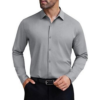 COOFANDY Muscle Fit Dress Shirt for Men Long Sleeve Wrinkle Free Business Casual Shirt