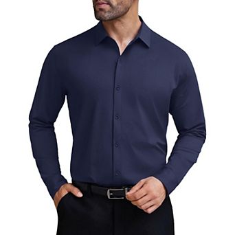 COOFANDY Muscle Fit Dress Shirt for Men Long Sleeve Wrinkle Free Business Casual Shirt