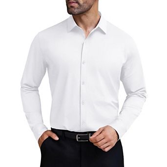 COOFANDY Muscle Fit Dress Shirt for Men Long Sleeve Wrinkle Free Business Casual Shirt