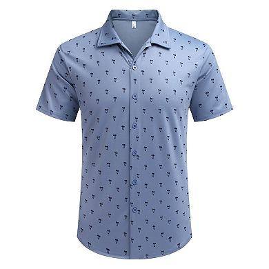 COOFANDY Men's Casual Shirts Short Sleeve Muscle Fit Button Down Shirts Summer Shirt
