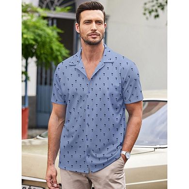 COOFANDY Men's Casual Shirts Short Sleeve Muscle Fit Button Down Shirts Summer Shirt