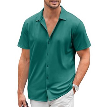 COOFANDY Men's Casual Shirts Short Sleeve Muscle Fit Button Down Shirts Summer Shirt