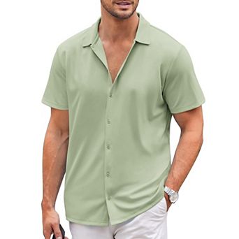 COOFANDY Men's Casual Shirts Short Sleeve Muscle Fit Button Down Shirts Summer Shirt