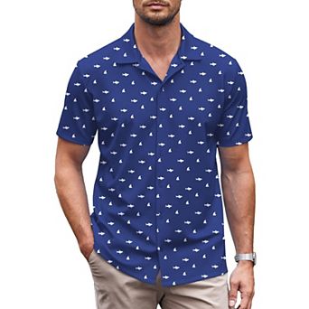 COOFANDY Men's Casual Shirts Short Sleeve Muscle Fit Button Down Shirts Summer Shirt
