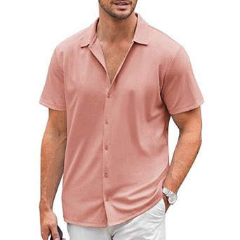 COOFANDY Men's Casual Shirts Short Sleeve Muscle Fit Button Down Shirts Summer Shirt