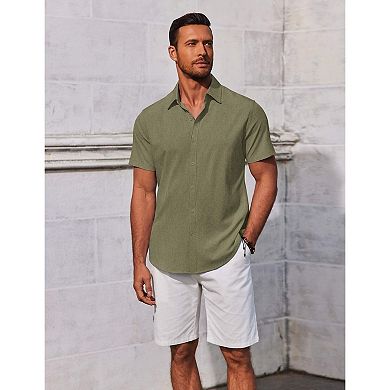 COOFANDY Mens Shirts Casual Button Down Short Sleeve Shirt Summer Tropical Beach Vacation Shirts