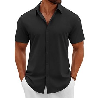 COOFANDY Mens Shirts Casual Button Down Short Sleeve Shirt Summer Tropical Beach Vacation Shirts