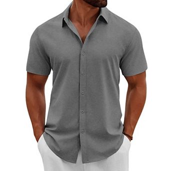 COOFANDY Mens Shirts Casual Button Down Short Sleeve Shirt Summer Tropical Beach Vacation Shirts