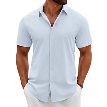 COOFANDY Mens Shirts Casual Button Down Short Sleeve Shirt Summer Tropical Beach Vacation Shirts