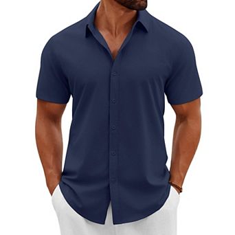COOFANDY Mens Shirts Casual Button Down Short Sleeve Shirt Summer Tropical Beach Vacation Shirts