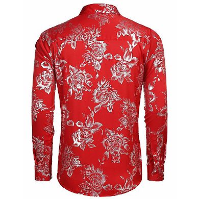 COOFANDY Men's Button Down Shirt Paisley Jacquard Luxury Dress Shirt