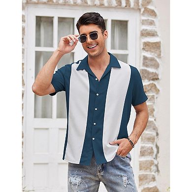 COOFANDY Men's Casual Button Down Shirts Retro Bowling Shirts Beach Wear Clothing