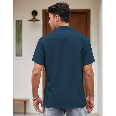 COOFANDY Men's Casual Button Down Shirts Retro Bowling Shirts Beach Wear Clothing