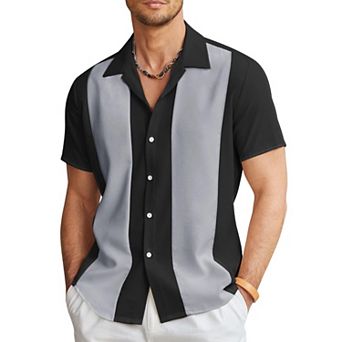 COOFANDY Men's Casual Button Down Shirts Retro Bowling Shirts Beach Wear Clothing