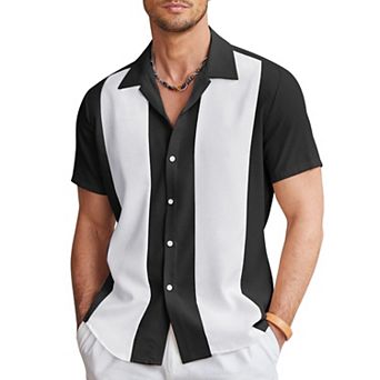COOFANDY Men's Casual Button Down Shirts Retro Bowling Shirts Beach Wear Clothing