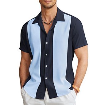 COOFANDY Men's Casual Button Down Shirts Retro Bowling Shirts Beach Wear Clothing