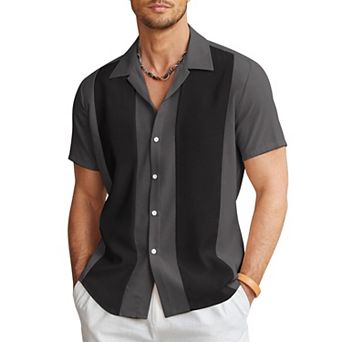 COOFANDY Men's Casual Button Down Shirts Retro Bowling Shirts Beach Wear Clothing
