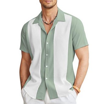 COOFANDY Men's Casual Button Down Shirts Retro Bowling Shirts Beach Wear Clothing