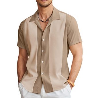 COOFANDY Men's Casual Button Down Shirts Retro Bowling Shirts Beach Wear Clothing