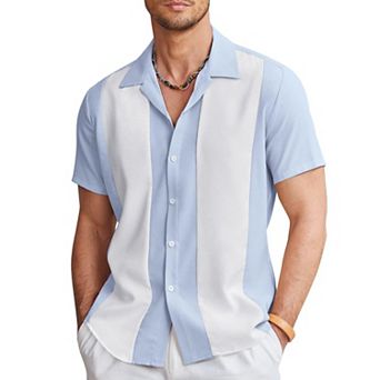 COOFANDY Men's Casual Button Down Shirts Retro Bowling Shirts Beach Wear Clothing