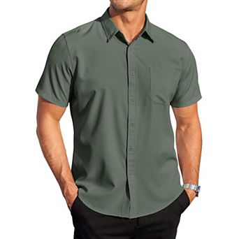 COOFANDY Men Short Sleeve Wrinkle Free Dress Shirt Casual Button Down Shirts Summer Clothing