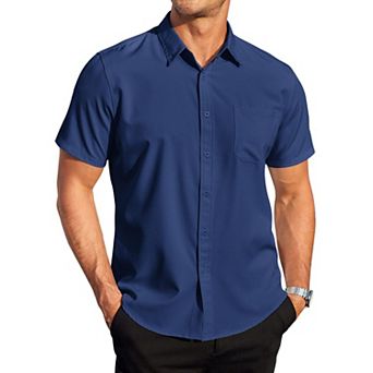 COOFANDY Men Short Sleeve Wrinkle Free Dress Shirt Casual Button Down Shirts Summer Clothing