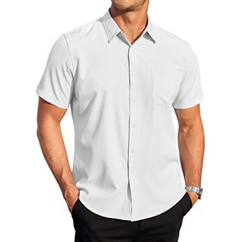 COOFANDY Men Short Sleeve Wrinkle Free Dress Shirt Casual Button Down Shirts Summer Clothing