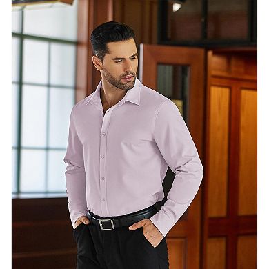 COOFANDY Men's Dress Shirts Wrinkle-Free Long Sleeve Slim Fit Solid Business Button Down Shirt