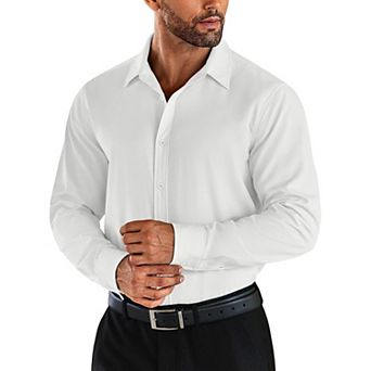 COOFANDY Men's Dress Shirts Wrinkle-Free Long Sleeve Slim Fit Solid Business Button Down Shirt