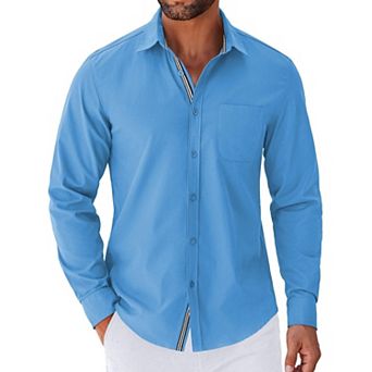 COOFANDY Mens Long Sleeve Button Down Shirts Untucked Shirts for Men Casual Dress Shirts