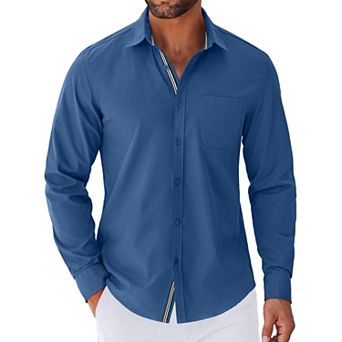 COOFANDY Mens Long Sleeve Button Down Shirts Untucked Shirts for Men Casual Dress Shirts
