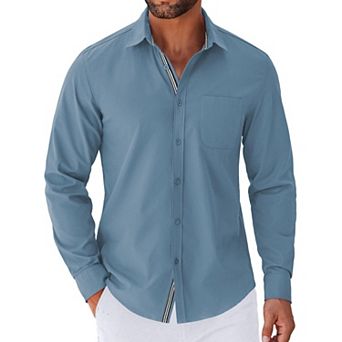 COOFANDY Mens Long Sleeve Button Down Shirts Untucked Shirts for Men Casual Dress Shirts