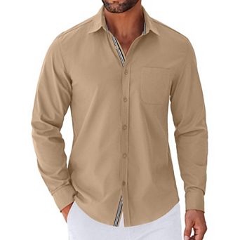 COOFANDY Mens Long Sleeve Button Down Shirts Untucked Shirts for Men Casual Dress Shirts