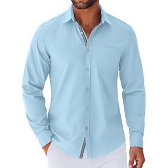 COOFANDY Mens Long Sleeve Button Down Shirts Untucked Shirts for Men Casual Dress Shirts