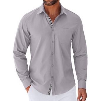 COOFANDY Mens Long Sleeve Button Down Shirts Untucked Shirts for Men Casual Dress Shirts