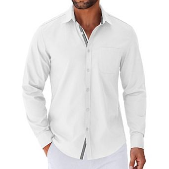 COOFANDY Mens Long Sleeve Button Down Shirts Untucked Shirts for Men Casual Dress Shirts