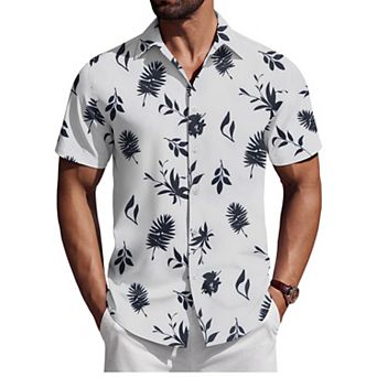 COOFANDY Mens Button Down Short Sleeve Shirt Regular Fit Shirts Business Casual Shirt