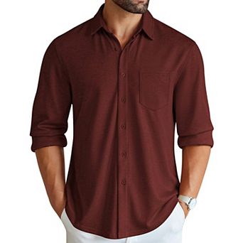 COOFANDY Men's Wrinkle Free Shirt Casual Button Down Long Sleeve Dress Shirts