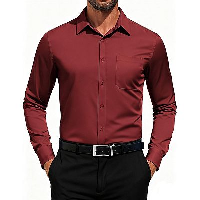 dark brown mens dress shirt Dark Brown Dress Shirt with Gold Collar and Cuffs – YVDdesign