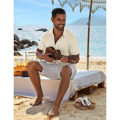 COOFANDY Men Button Down Shirt Short Sleeve Summer Shirt Casual Button Up Shirts for Men