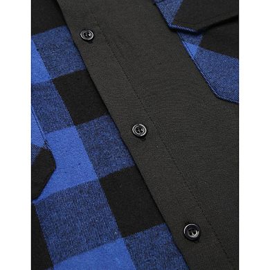 COOFANDY Men's Shirt Jacket Flannel Hooded Plaid Long Sleeve Button-Down Casual Shirts