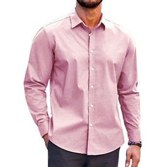 Coofandy Men's Muscle Fit Dress Shirts Wrinkle-Free Long Sleeve Casual Button Down Shirt