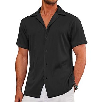 COOFANDY Men's Casual Button Down Shirts Short Sleeve Regular Fit Fashion Camp Beach Shirts Tops
