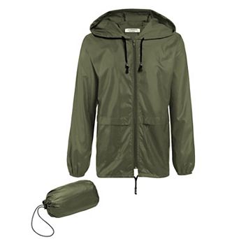 COOFANDY Mens & Womens Raincoat Waterproof Adult Rain Jacket Reusable Rain Poncho with Hood