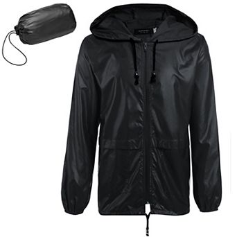 COOFANDY Mens & Womens Raincoat Waterproof Adult Rain Jacket Reusable Rain Poncho with Hood