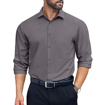 COOFANDY Mens Casual Button Down Shirts Regular Fit Wrinkle Free Dress Shirt Long Sleeve